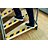 Anti-Slip Tape: Coarse, 60 Grit Size, Striped, Black/Yellow, 2 in x 49 13/64 ft, 0.7 mm Tape Thick