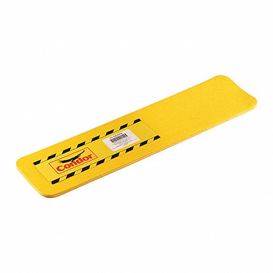 Anti-Slip Tread: Coarse, 60 Grit Size, Yellow, Solid, 6 in x 24 in, 33 mil Tape Thick, 10 PK