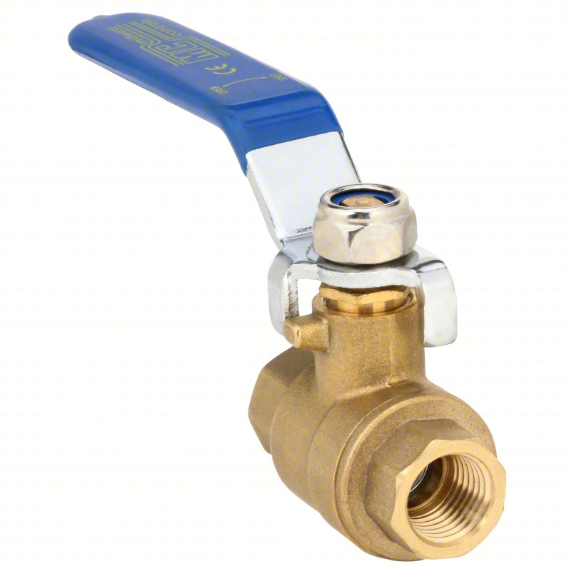 APPROVED VENDOR Manual Two-Way Ball Valve: 1/4 in, Brass, Straight, FNPT x FNPT, Full Port Ball Port