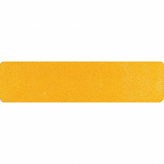 Anti-Slip Tread: Very Coarse, 20 to 30 Grit Size, Yellow, Solid, 6 in x 24 in, Rubber, 24 PK