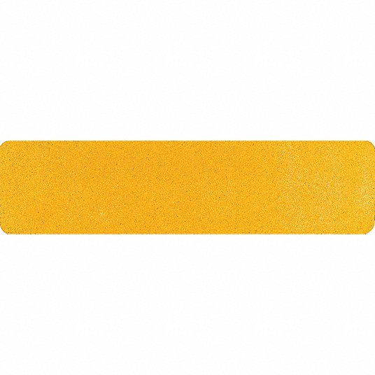 Anti-Slip Tread: Very Coarse, 8 to 16 Grit Size, Yellow, Solid, 6 in x 24 in, Rubber, 12 PK