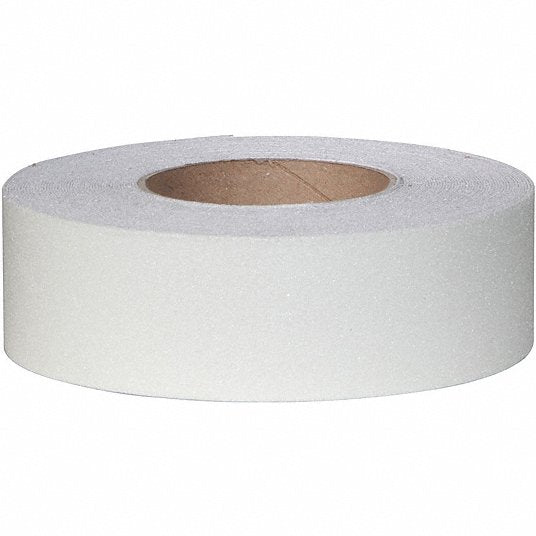 Clear Anti-Slip Tape: Coarse Abrasive, 60 Grit Size, Solid, Clear, 2 in x 60 ft, 21 mil Tape Thick