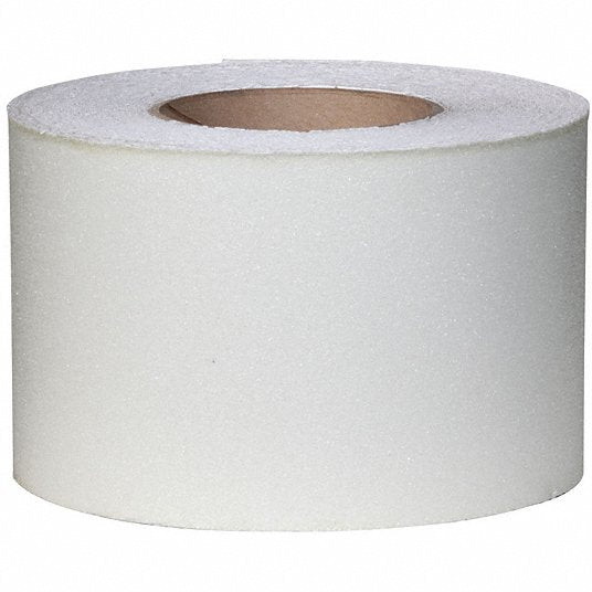 Clear Anti-Slip Tape: Coarse Abrasive, 60 Grit Size, Solid, Clear, 4 in x 60 ft, 21 mil Tape Thick