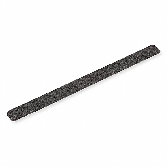 Anti-Slip Tread: Very Coarse, 46 Grit Size, Black, Solid, 2 in x 24 in, Acrylic, Wooster, 50 PK