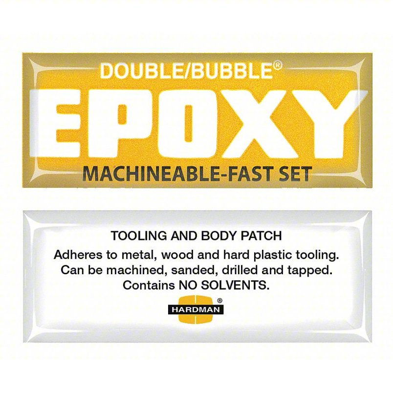 HARDMAN Epoxy Adhesive: Double/Bubble Machineable-Fast Set, Ambient Cured, 3.5 g, Packet, Gel, 10 PK