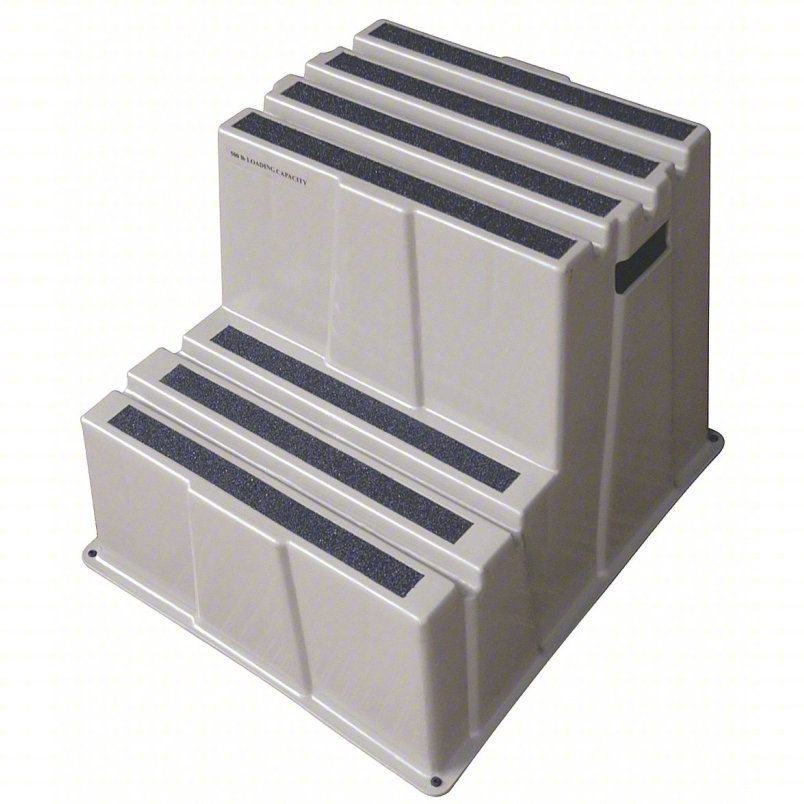 APPROVED VENDOR Step Stool: 2 Steps, 1.6 ft Overall Ht, 500 lb Load Cap, Plastic, 1.6 ft Standing Ht