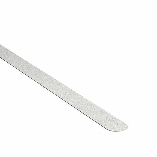 Anti-Slip Tread: Very Coarse, 46 Grit Size, White, Solid, 3/4 in x 12 in, 37 mil Tape Thick, 400 PK