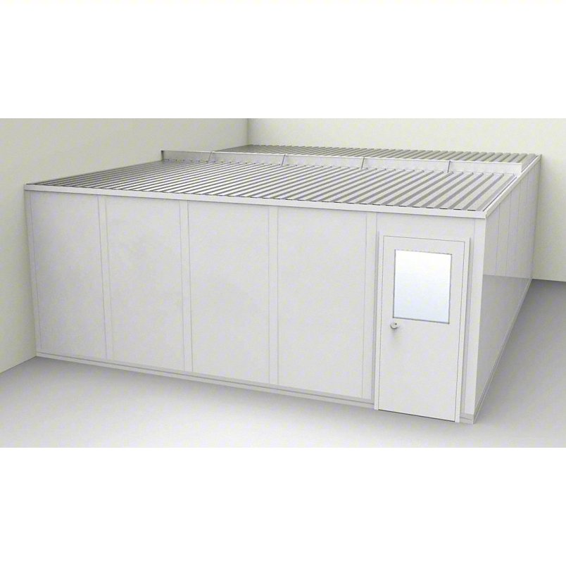 PORTA-FAB Modular In-Plant Office: 24 ft x 20 ft x 8 ft, 2 Walls, Vinyl-Covered Drywall, Gray