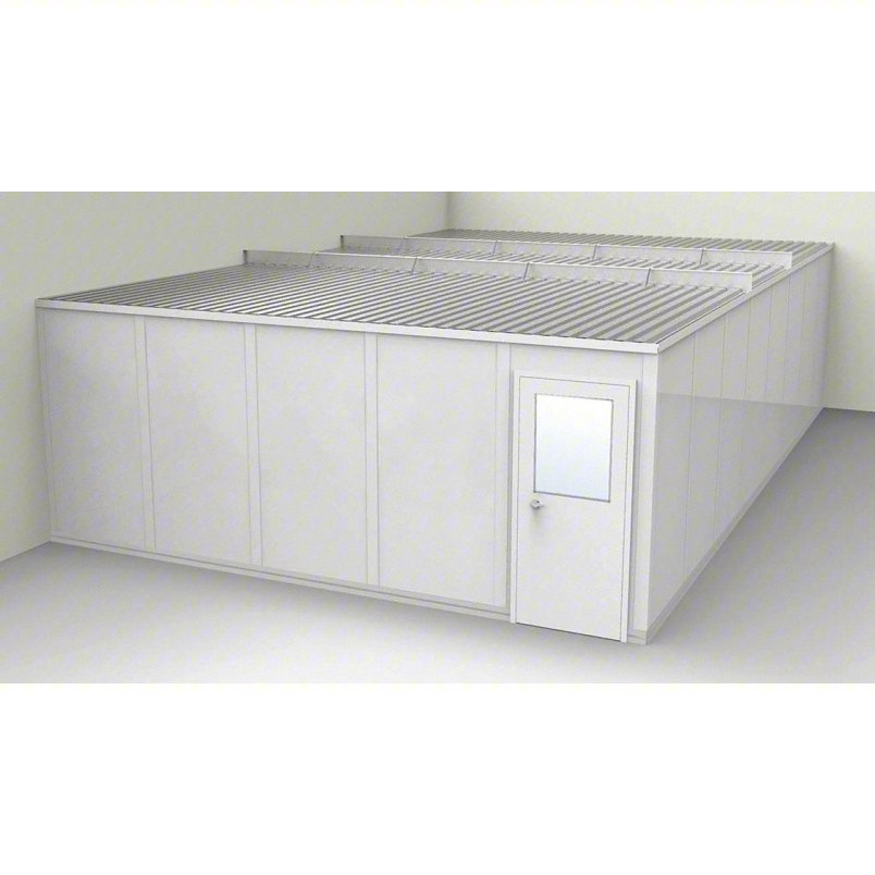 PORTA-FAB Modular In-Plant Office: 32 ft x 20 ft x 8 ft, 2 Walls, Vinyl-Covered Drywall, Gray