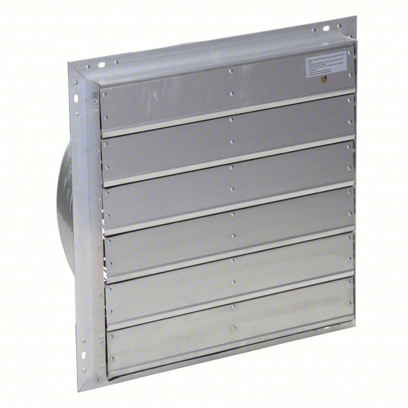 Shutter Mount Exhaust Fan: 10 in Blade, 1 Speed, 1/30 hp, Open Dripproof, 611 cfm, 115V AC, 1 ph