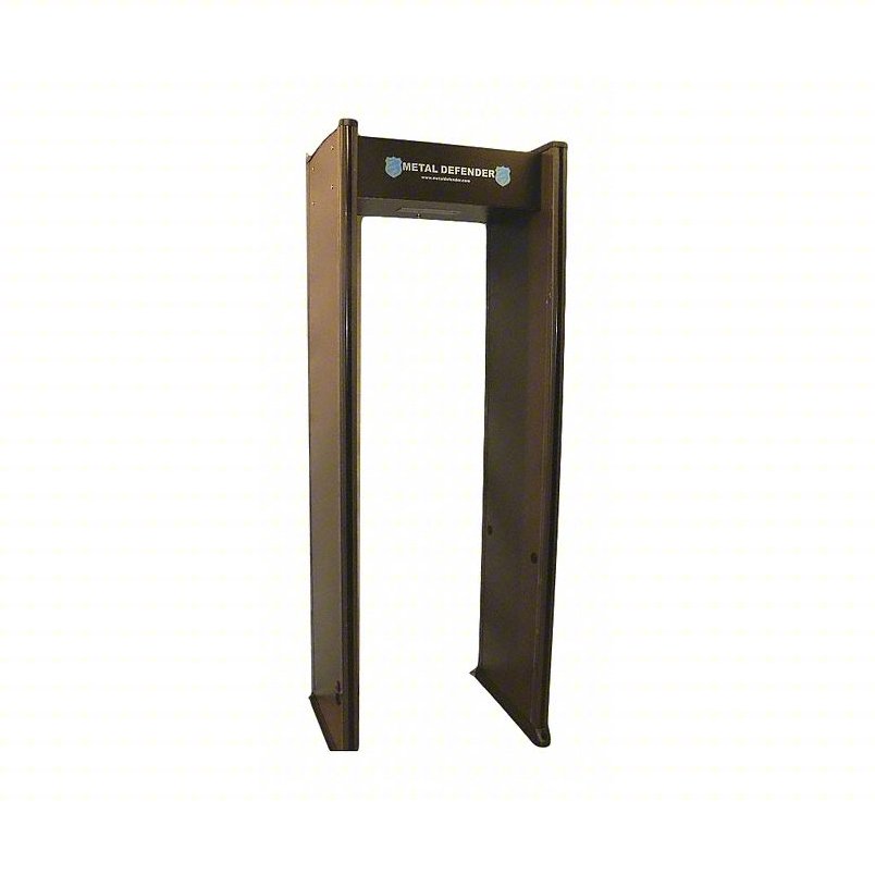 METAL DEFENDER Walk-Through Metal Detector: Metal Defender, 6 Zones, 87 1/2 in x 32 in x 15 1/2 in
