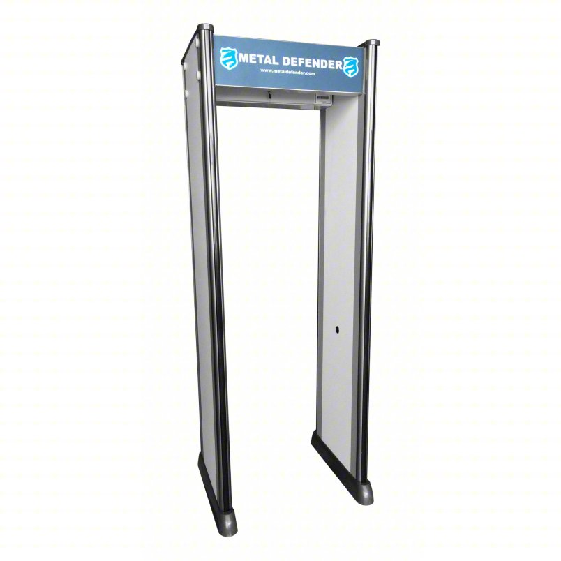 METAL DEFENDER Walk-Through Metal Detector: Metal Defender, 33 Zones, Battery Operated