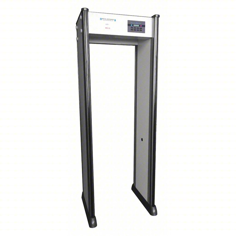METAL DEFENDER Walk-Through Metal Detector: Metal Defender, 33 Zones, Battery Operated