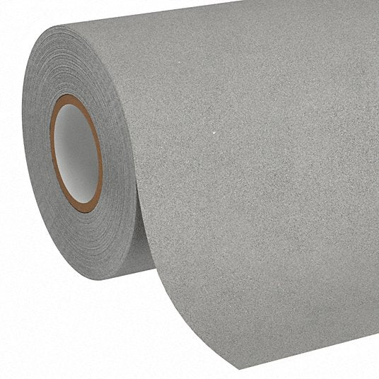 Anti-Slip Tape: Non-Abrasive, Solid, Gray, 12 in x 60 ft, 45 mil Tape Thick, Rubber, AbilityOne®