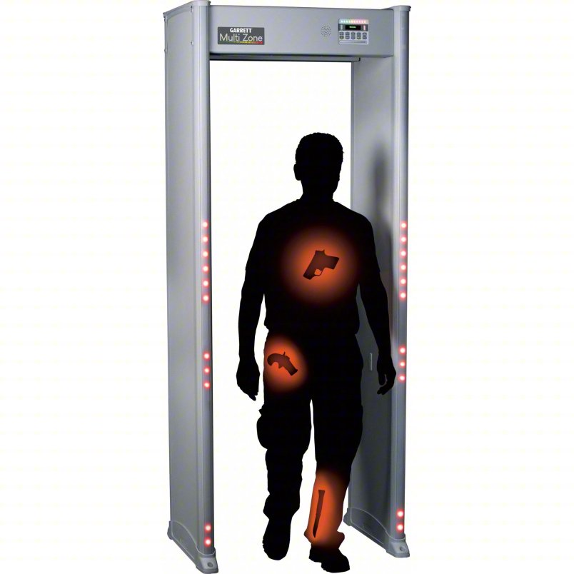 GARRETT METAL DETECTORS Walk-Through Metal Detector: 20 Zones, 87 in x 35 in x 23 in
