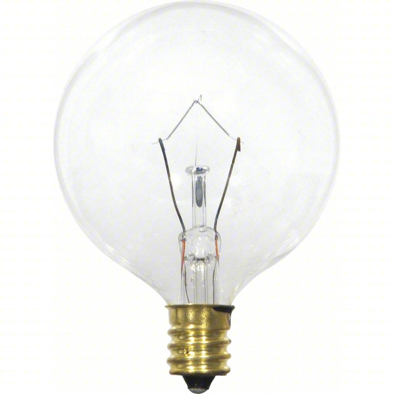 LEDVANCE/ SYLVANIA Incandescent Bulb: Candelabra Screw (E12), Incandescent, (G) Globe, G16-1/2
