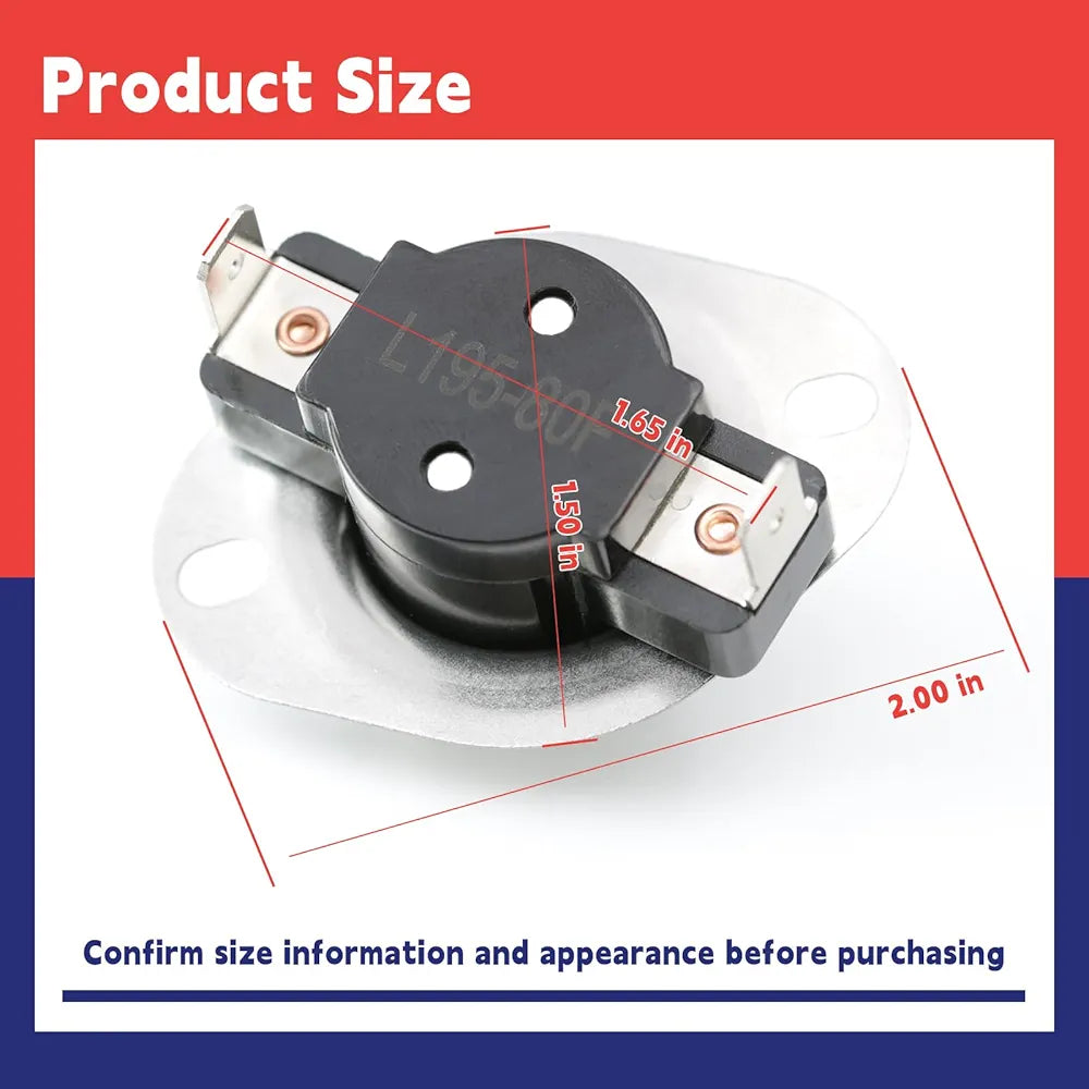 HH18HZ195 Limit Switch Replacement for Carrier Furnace Part Model 48FCDA0413A 48FCEA0413A PY1REA036074ABWA PY1REA036074ABWB L195-80F