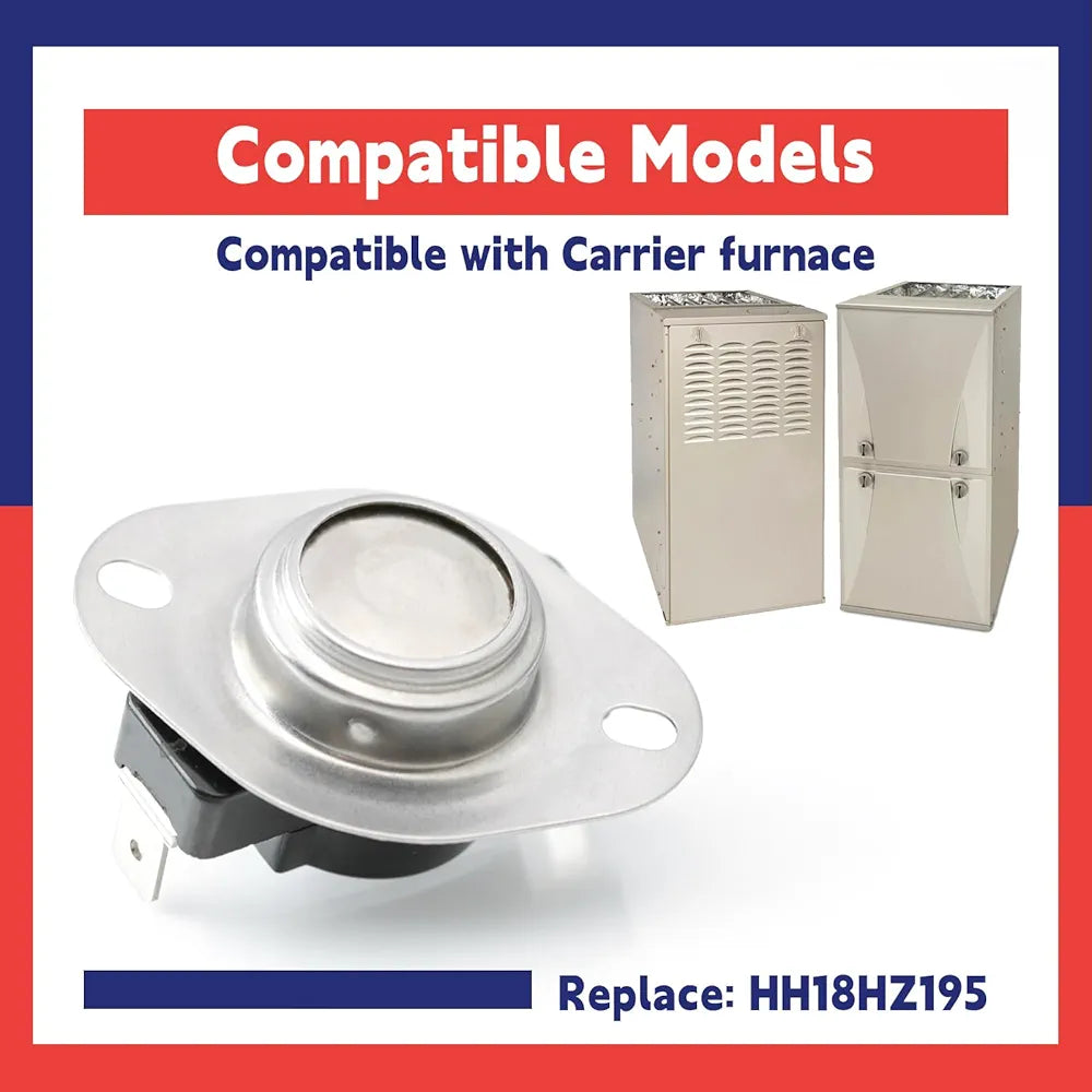 HH18HZ195 Limit Switch Replacement for Carrier Furnace Part Model 48FCDA0413A 48FCEA0413A PY1REA036074ABWA PY1REA036074ABWB L195-80F