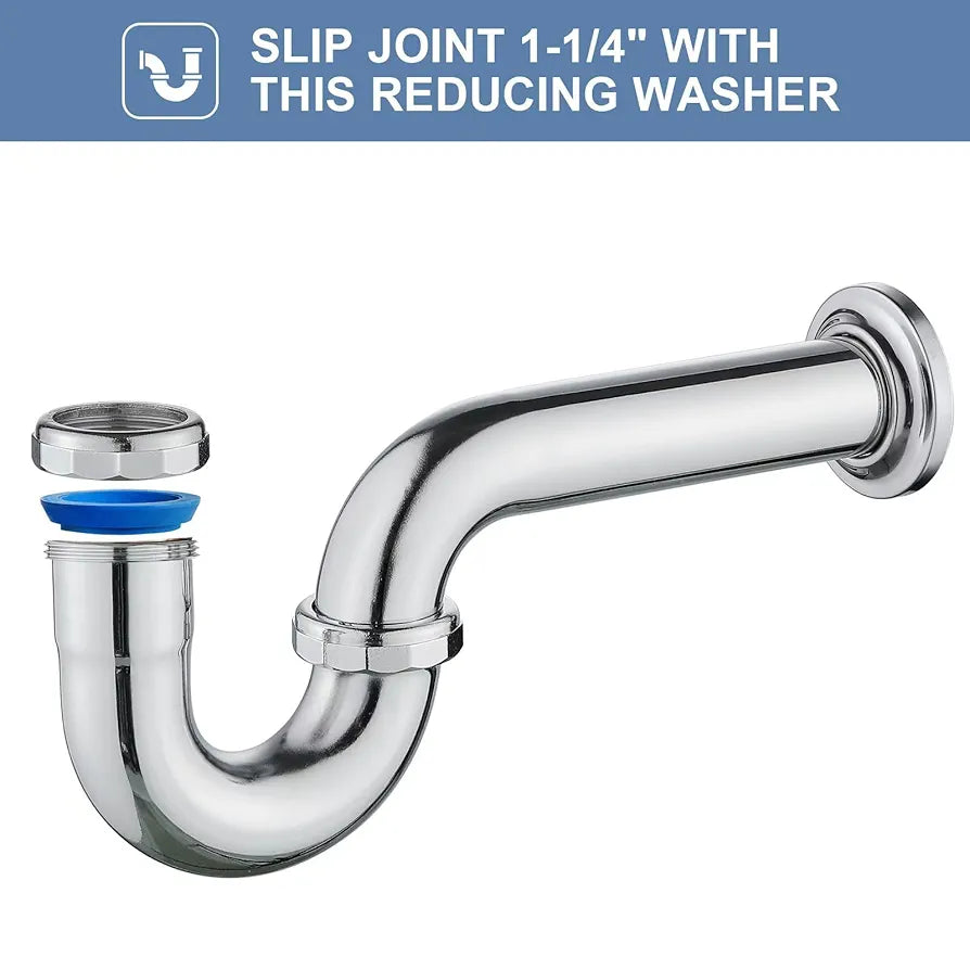 ZM Brass P-trap Pipe Basin Sink Waste Kit with Reducing Washer 1-1/2'' 22GA