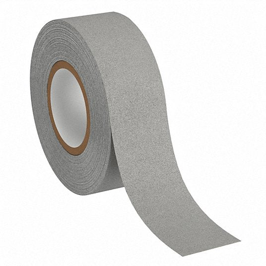 Anti-Slip Tape: Non-Abrasive, Solid, Gray, 1 in x 60 ft, 45 mil Tape Thick, Rubber, 3M™, 300