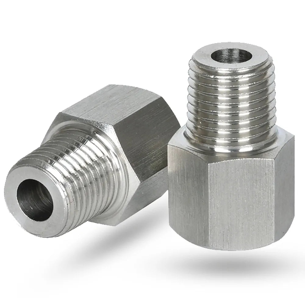 3/8" MNPT X 1/2" FNPT Reducer Adapter, 304 Stainless Steel NPT Thread Reducing Pipe Fittings Adapter, 2PCS 1/2 Inch Female to 3/8 Inch Male Reducer Pipe Extension Connector