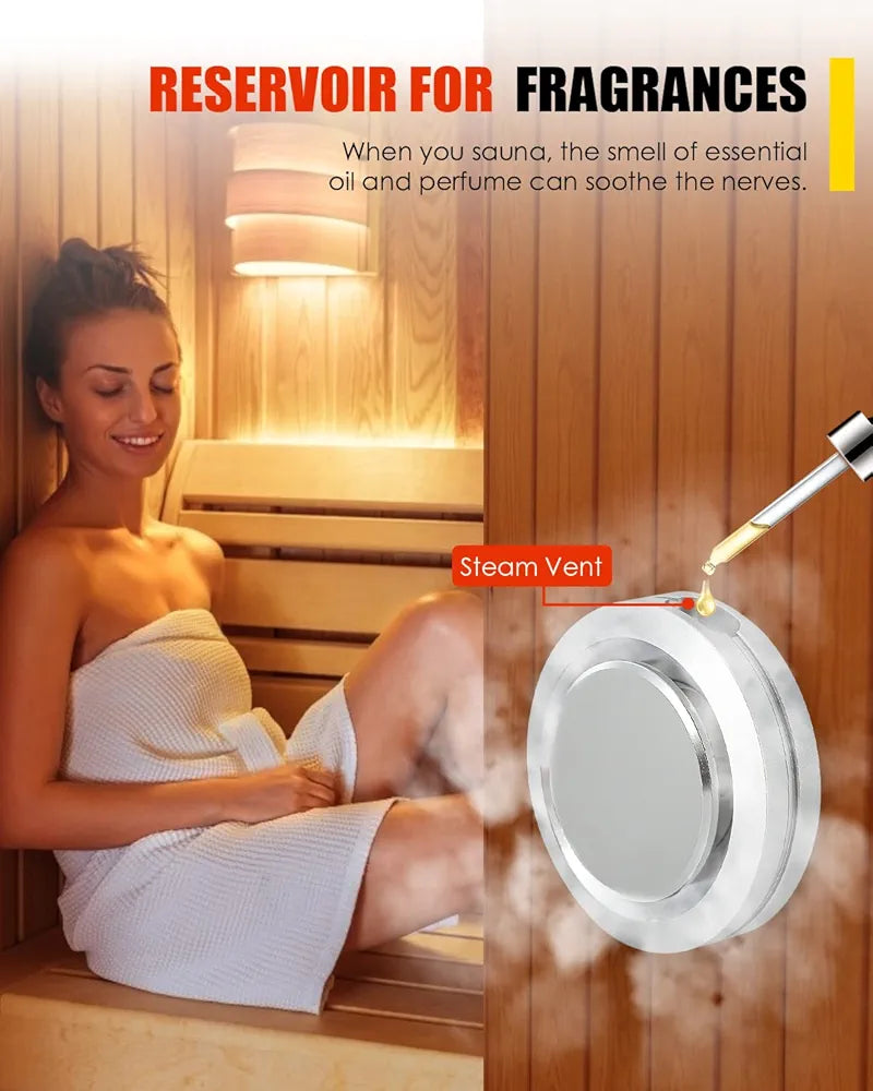 CGOLDENWALL 6KW Commercial Self-Draining Steam Generator Shower System Home Steam Bath Spa Generator 30 min to 12 Hours with Auto Drain 95-131℉ for Suitable Space Heating 6 m³/212 Cubic feet