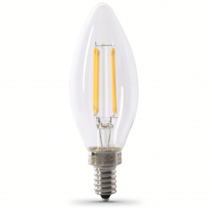 FEIT ELECTRIC Compact LED Bulb: Candelabra Screw (E12), LED, (B) Bullet, B10, 3.3 W Watt, 5000K