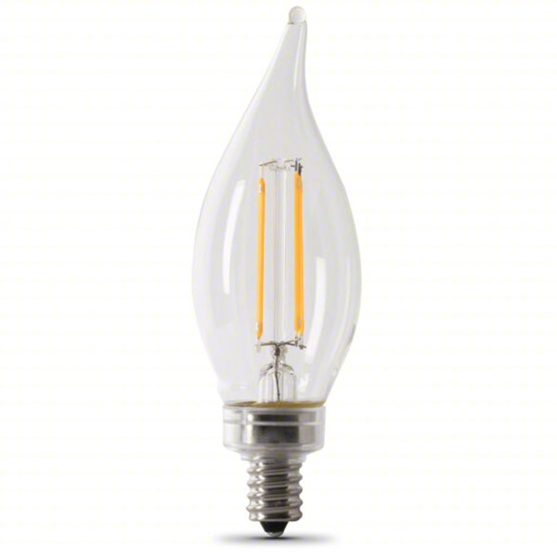 FEIT ELECTRIC Compact LED Bulb: Candelabra Screw (E12), LED, (BA) Bullet Angled, BA10, 3.3 W Watt