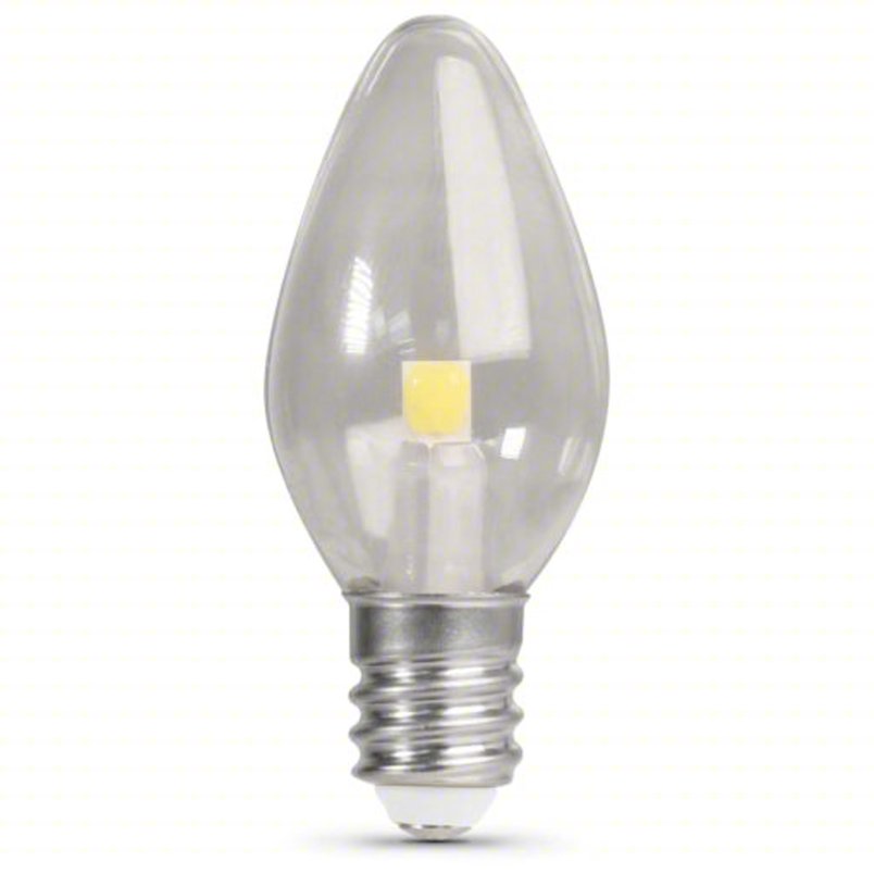 FEIT ELECTRIC Compact LED Bulb: Candelabra Screw (E12), LED, (C) Candle, C7, 0.35 W Watt, 2700K