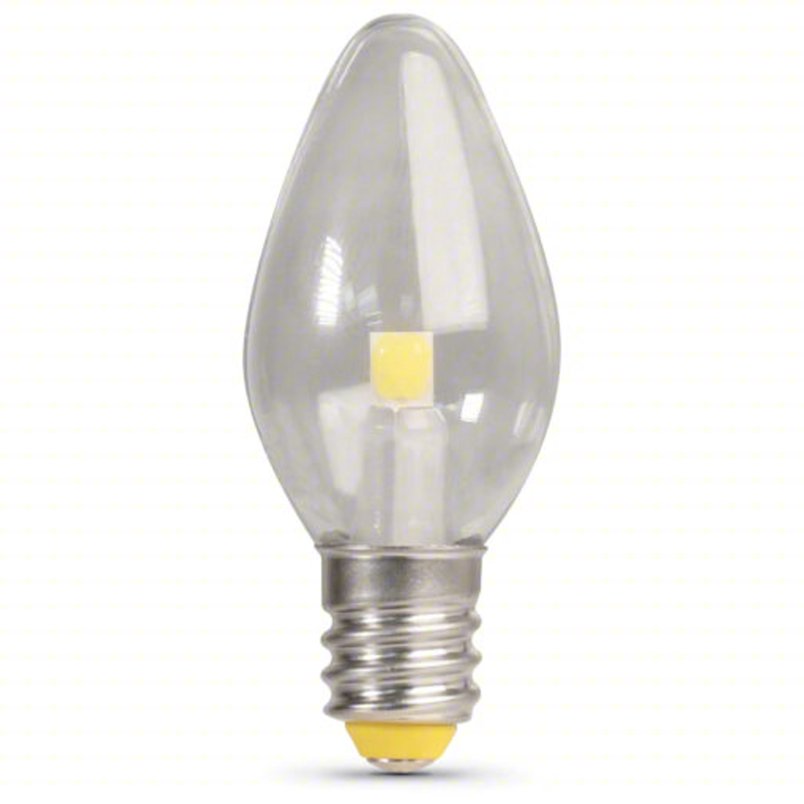 FEIT ELECTRIC Compact LED Bulb: Candelabra Screw (E12), LED, (C) Candle, C7, 0.6 W Watt, 2700K
