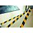 Anti-Slip Tape: Coarse, 60 Grit Size, Striped, Black/Yellow, 2 in x 49 13/64 ft, 0.7 mm Tape Thick