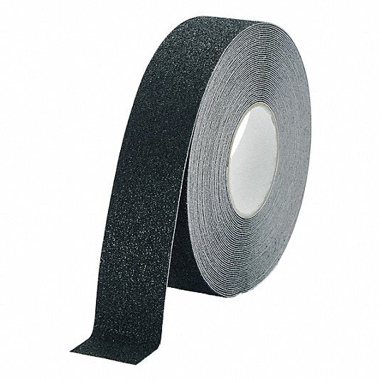 Anti-Slip Tape: Extra-Coarse Abrasive, 36 Grit Size, Solid, Black, 2 in x 49 13/64 ft, DURALINE