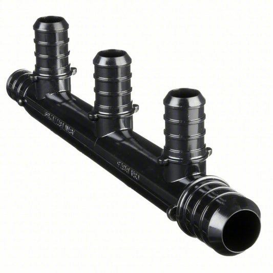 ZURN PEX PEX Manifold: Polysulfone, 3/4 in, 1/2 in, 1 Inlets, 4 Outlets, 160 psi Max Op Pressure
