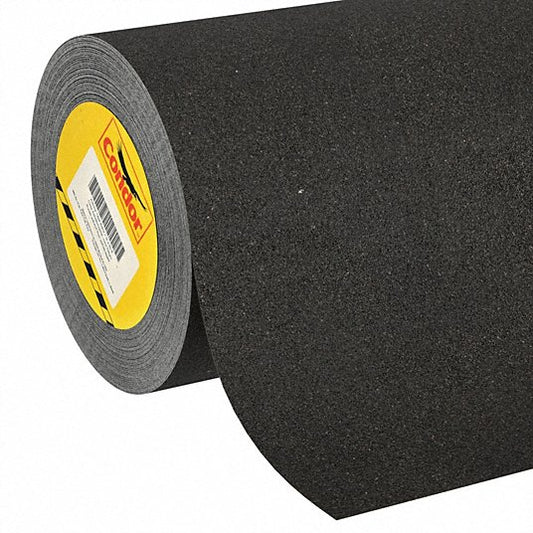 Anti-Slip Tape: Fine, 80 Grit Size, Solid, Black, 24 in x 60 ft, 28 mil Tape Thick, Rubber, Condor®