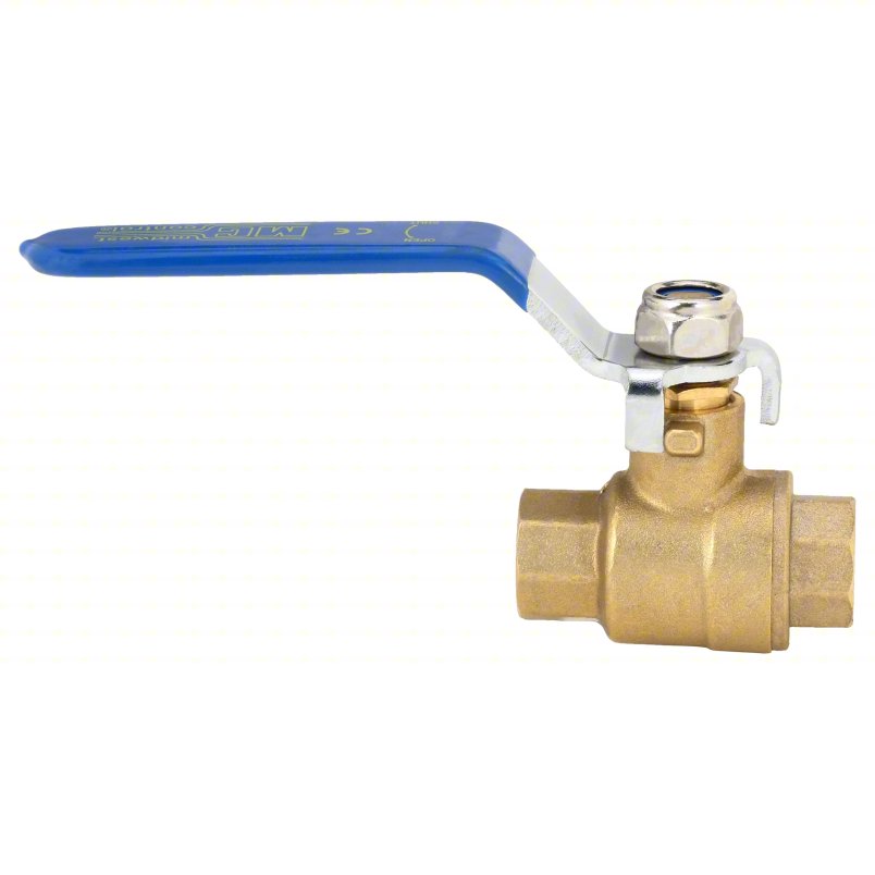 APPROVED VENDOR Manual Two-Way Ball Valve: 1/4 in, Brass, Straight, FNPT x FNPT, Full Port Ball Port
