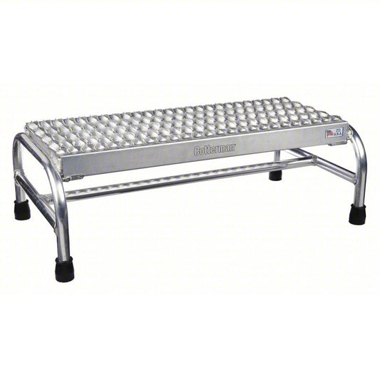 COTTERMAN Step Stool: 1 Steps, 10 in Overall Ht, 500 lb Load Cap, Aluminum, 10 in Standing Ht
