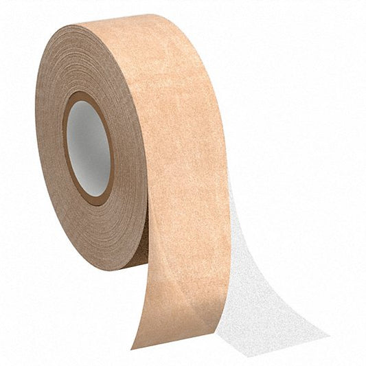 Anti-Slip Tape: Coarse, 60 Grit Size, Solid, Clear, 1 in x 60 ft, 36 mil Tape Thick, Rubber, 4 PK