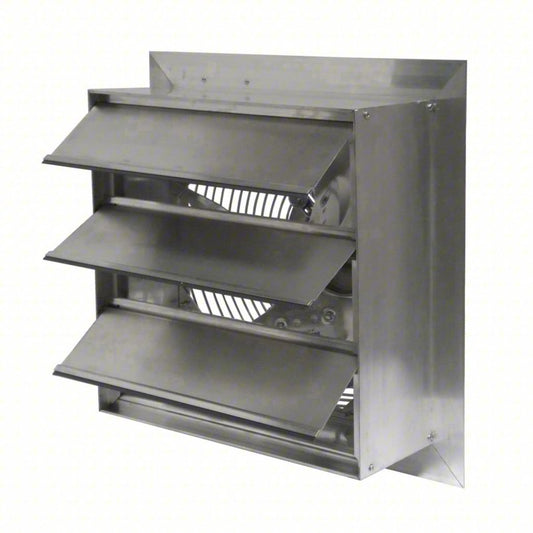 Shutter Mount Exhaust Fan: 12 in Blade, Variable Speed, 1/15 hp, Totally Enclosed Air Over, 115V AC