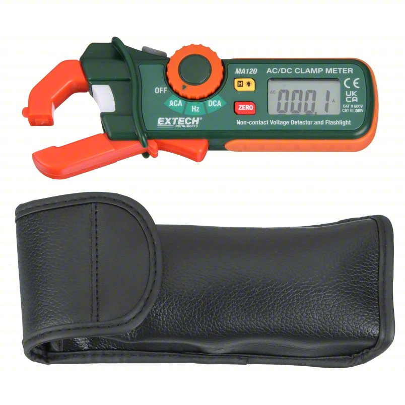 EXTECH Digital Clamp Meter: Clamp-Jaw Jaw, CAT II 600V/CAT III 300V, TRMS, 400 A Max. AC Current