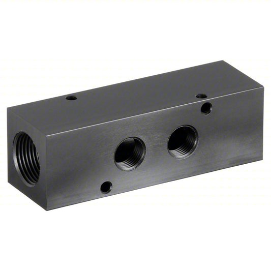 PNEUMADYNE INC Pipe Manifold Fitting: Inline, NPT x NPT, Rectangle, Aluminum, 3/4 in NPT, 3/8 in NPT