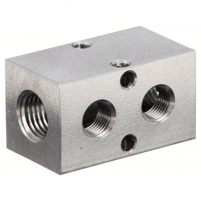 PNEUMADYNE INC Pipe Manifold Fitting: Inline, NPT x NPT, Rectangle, Stainless Steel, 1/4 in NPT