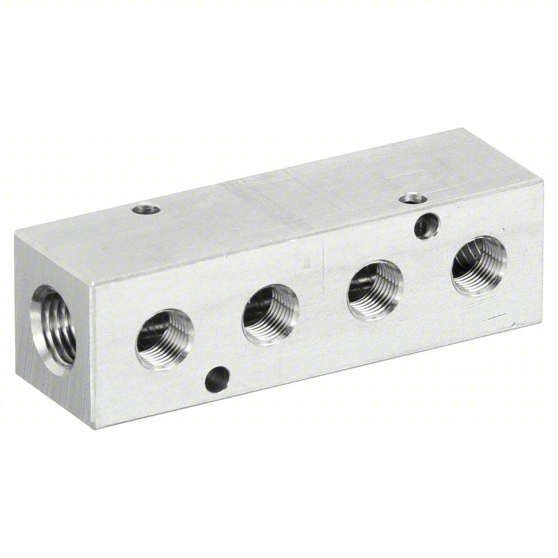 PNEUMADYNE INC Pipe Manifold Fitting: Inline, NPT x NPT, Rectangle, Stainless Steel, 1/4 in NPT