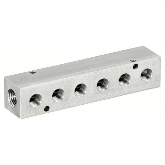 PNEUMADYNE INC Pipe Manifold Fitting: Inline, NPT x NPT, Rectangle, Stainless Steel, 1/4 in NPT