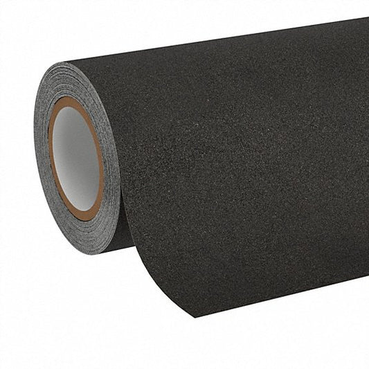Anti-Slip Tape: Very Coarse, 36 Grit Size, Solid, Black, 12 in x 30 ft, 53 mil Tape Thick, Acrylic