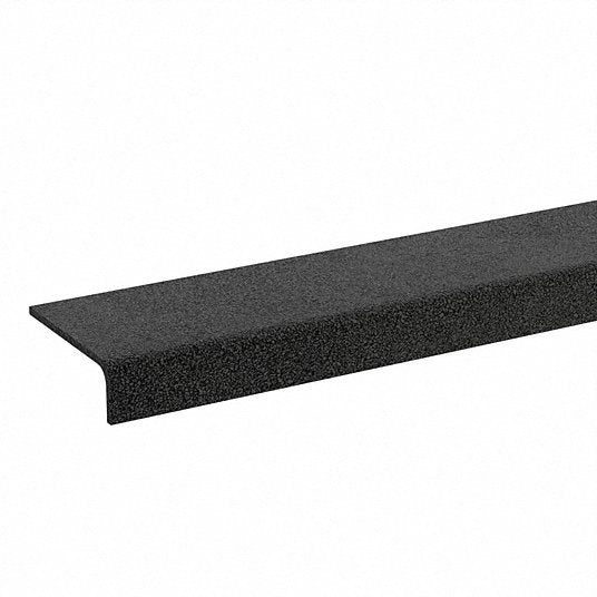 Stair Nosing: Full Coverage Grit, Fiberglass, Adhesive- or Fastener-Installed, 24 in Wd, 3 in Dp