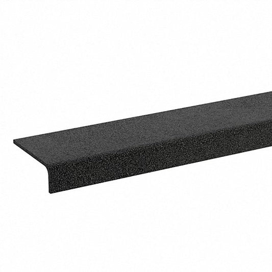 Stair Nosing: Full Coverage Grit, Fiberglass, Adhesive- or Fastener-Installed, 24 in Wd, 3 in Dp