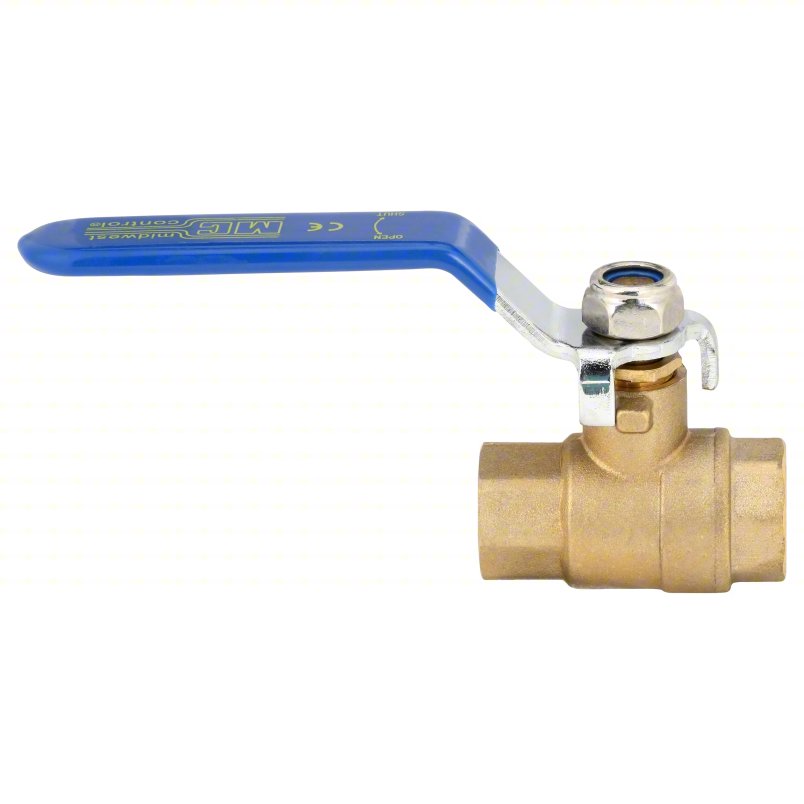 APPROVED VENDOR Manual Two-Way Ball Valve: 3/8 in, Straight, FNPT x FNPT, Full Port Ball Port, Lever