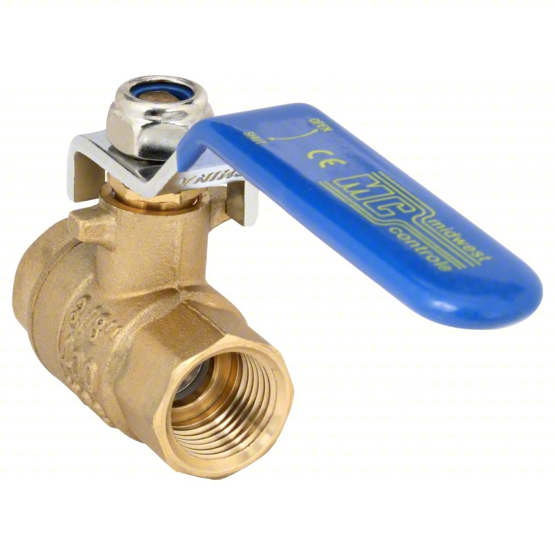 APPROVED VENDOR Manual Two-Way Ball Valve: 3/8 in, Straight, FNPT x FNPT, Full Port Ball Port, Lever