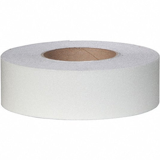 Clear Anti-Slip Tape: Coarse Abrasive, 60 Grit Size, Solid, Clear, 2 in x 60 ft, 21 mil Tape Thick