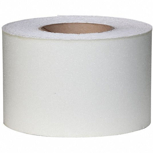 Clear Anti-Slip Tape: Coarse Abrasive, 60 Grit Size, Solid, Clear, 4 in x 60 ft, 21 mil Tape Thick